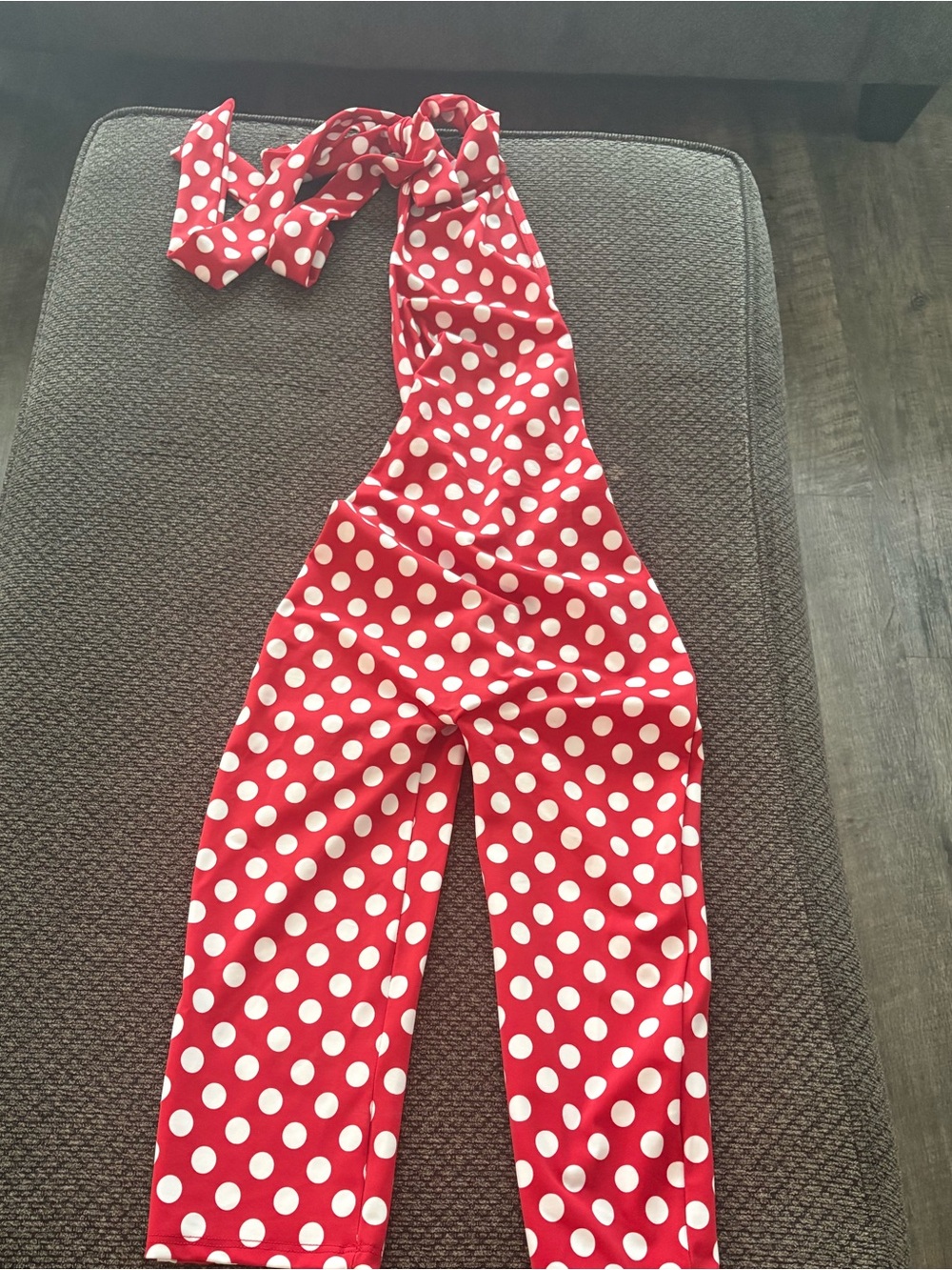 Red Polka Dot Halter Romper Jumpsuit